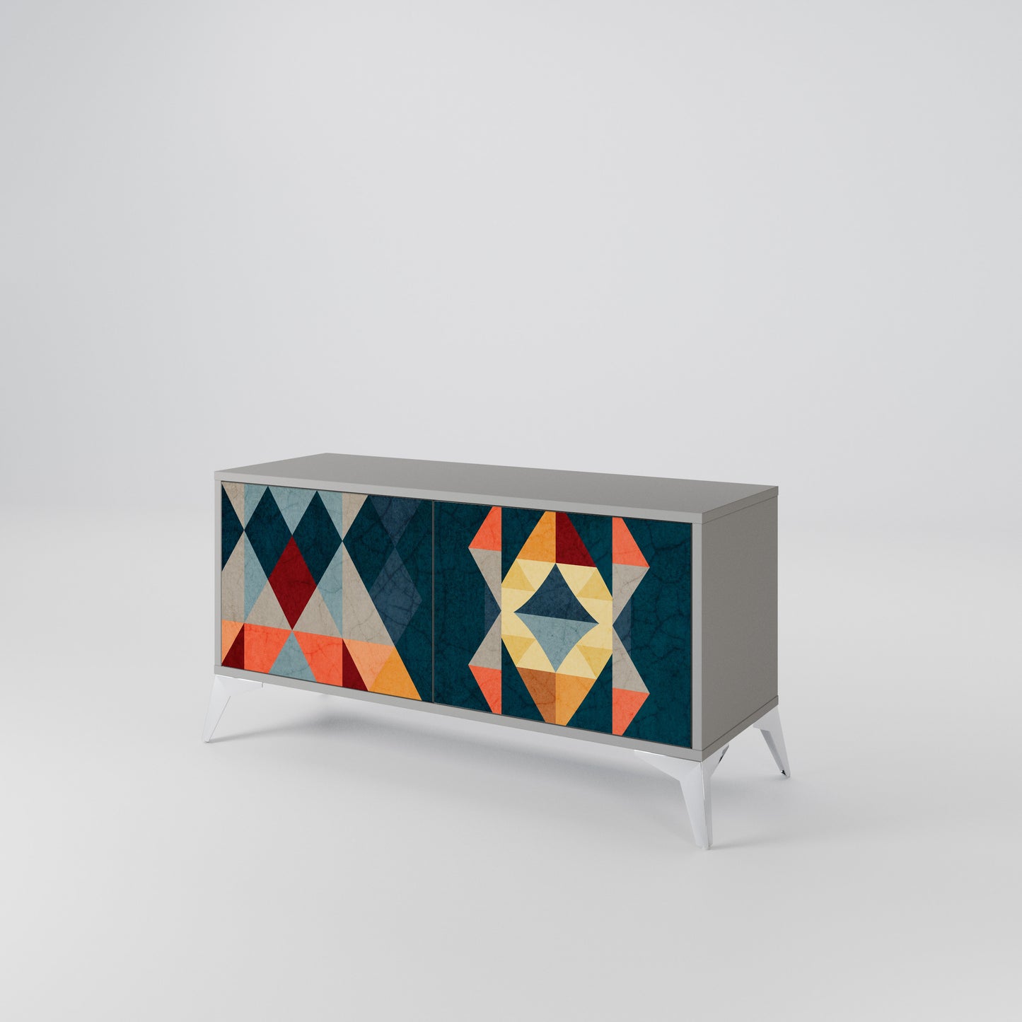 CRACKED ILLUSION Compact 2-Door TV Cabinet