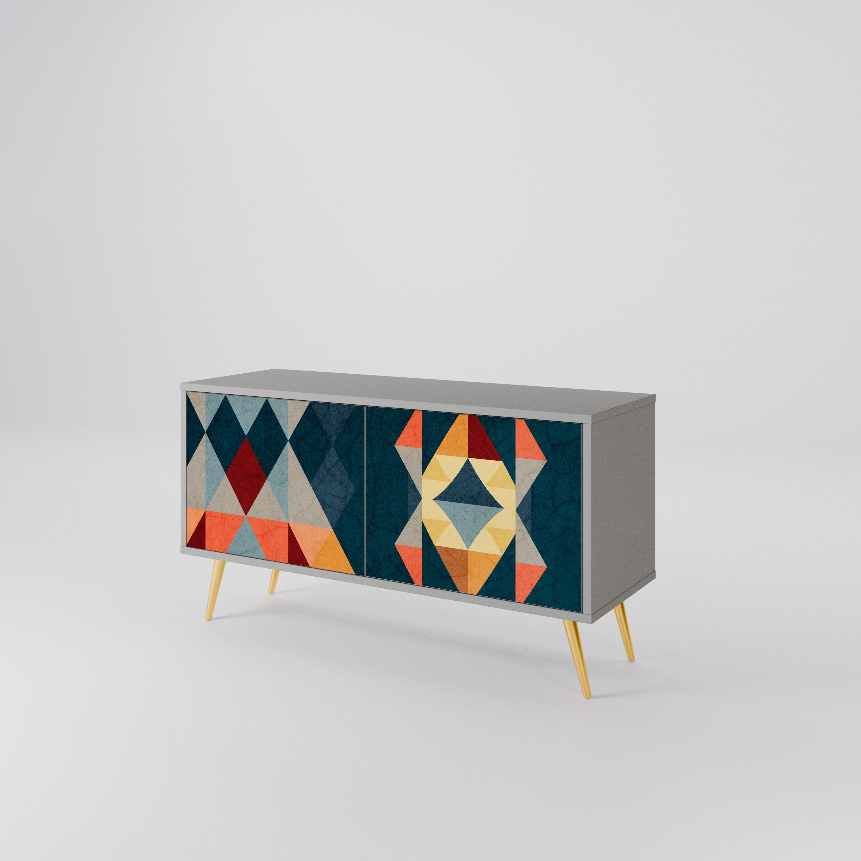 CRACKED ILLUSION Compact 2-Door TV Cabinet