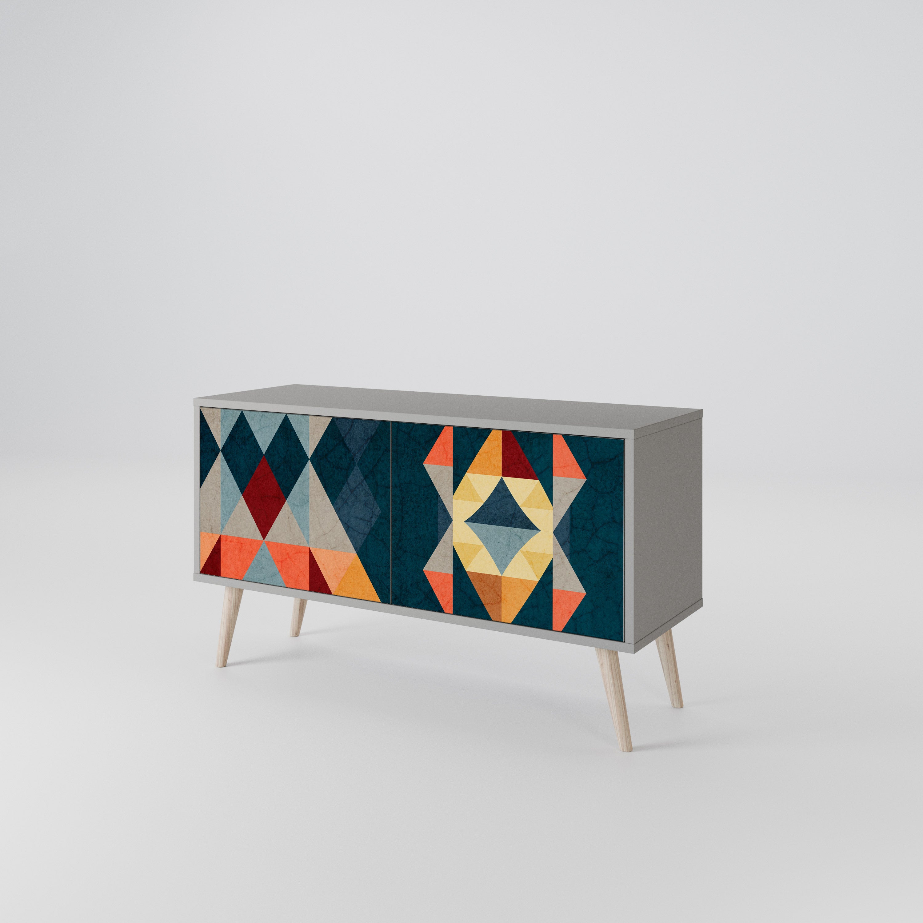 CRACKED ILLUSION Compact 2-Door TV Cabinet