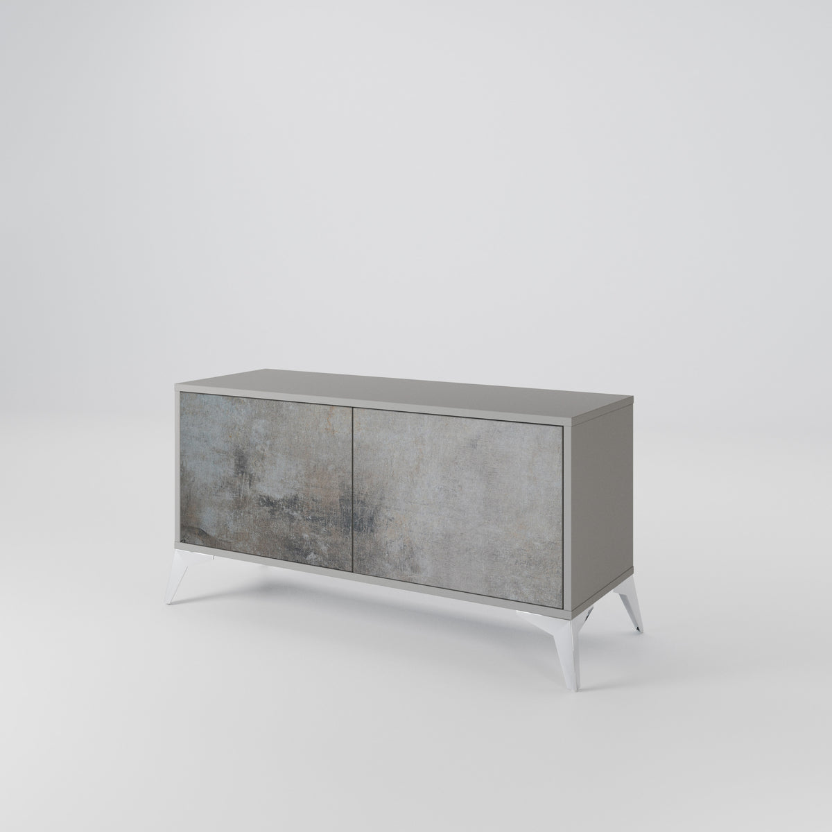 CONCRETE WALL Compact 2-Door TV Cabinet