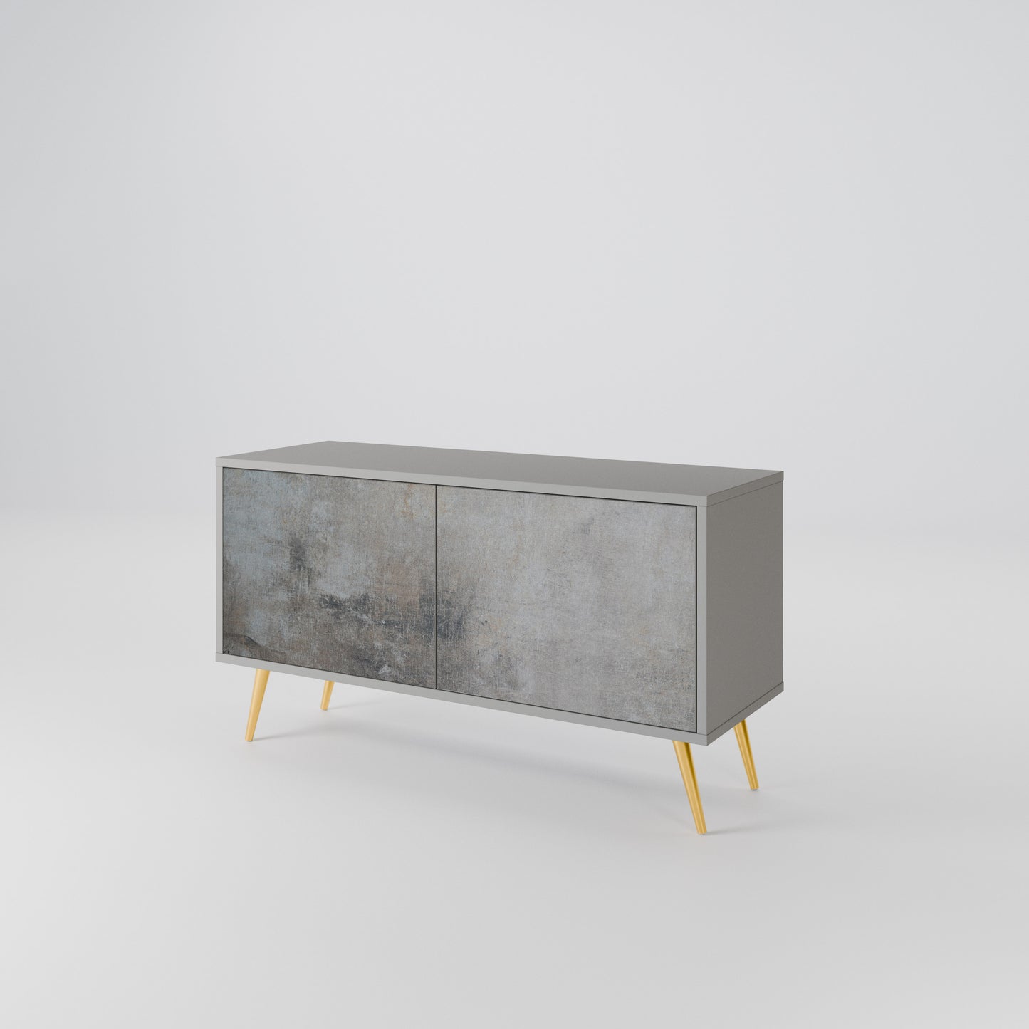 CONCRETE WALL Compact 2-Door TV Cabinet