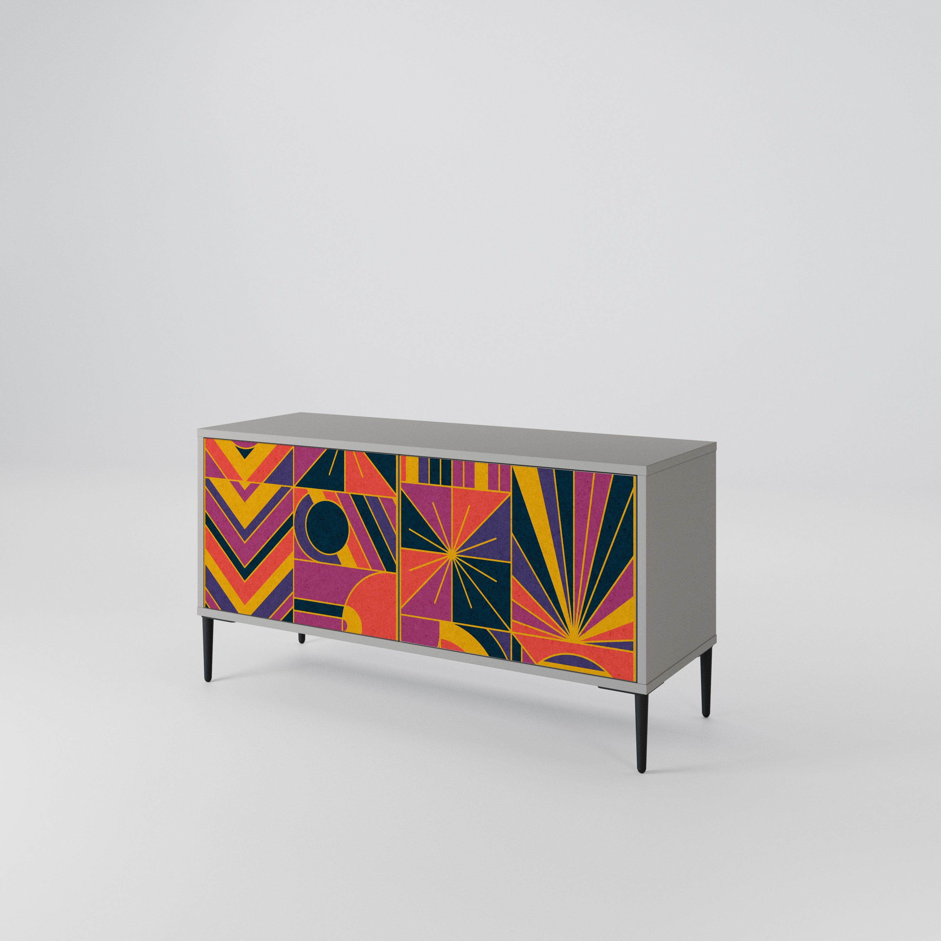 ELECTRIC PATTERNS Compact 2-Door TV Cabinet