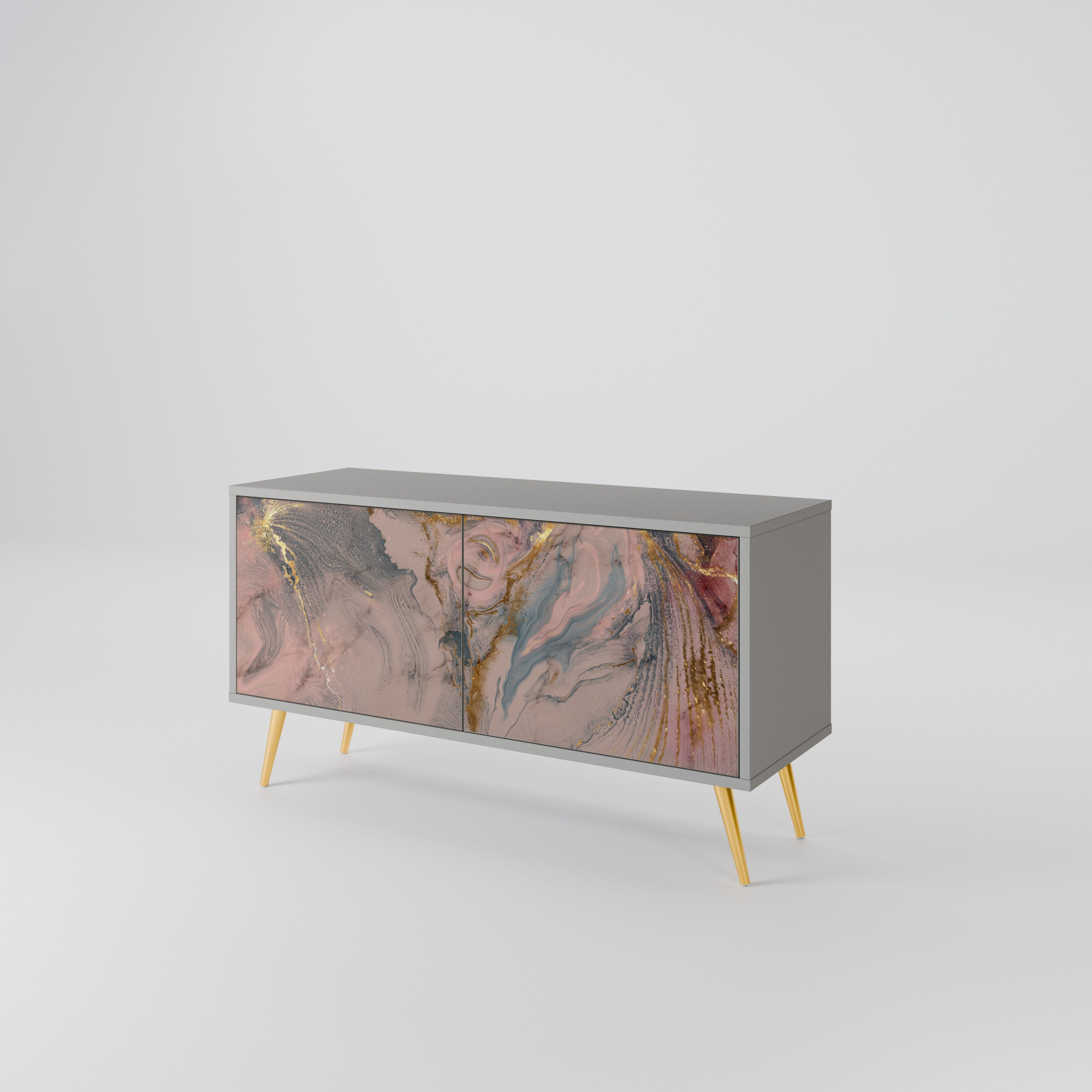 GILDED SWIRLS Compact 2-Door TV Cabinet