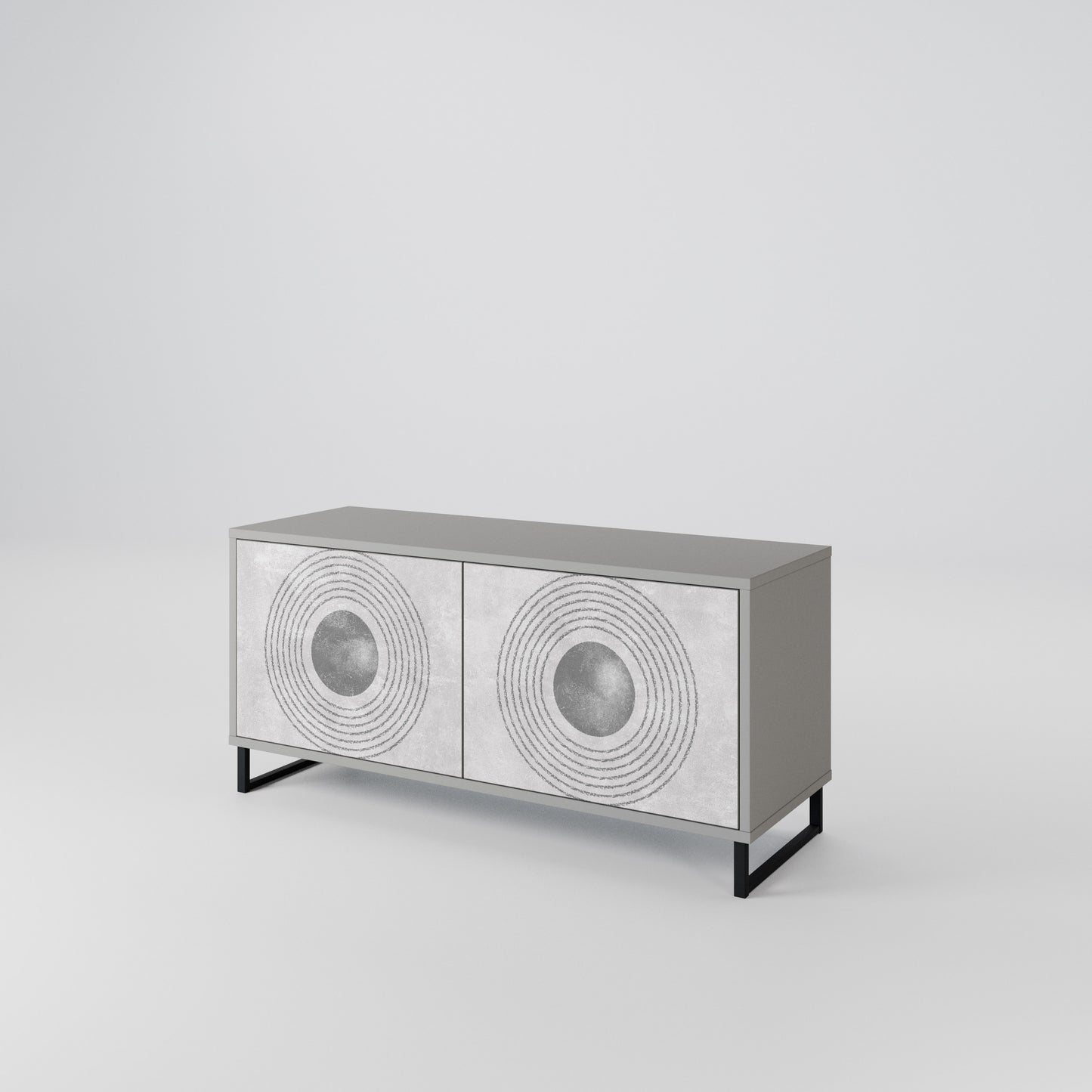 SOLID CIRCLES Compact 2-Door TV Cabinet