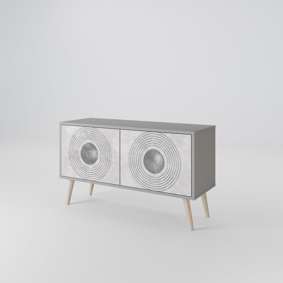 SOLID CIRCLES Compact 2-Door TV Cabinet
