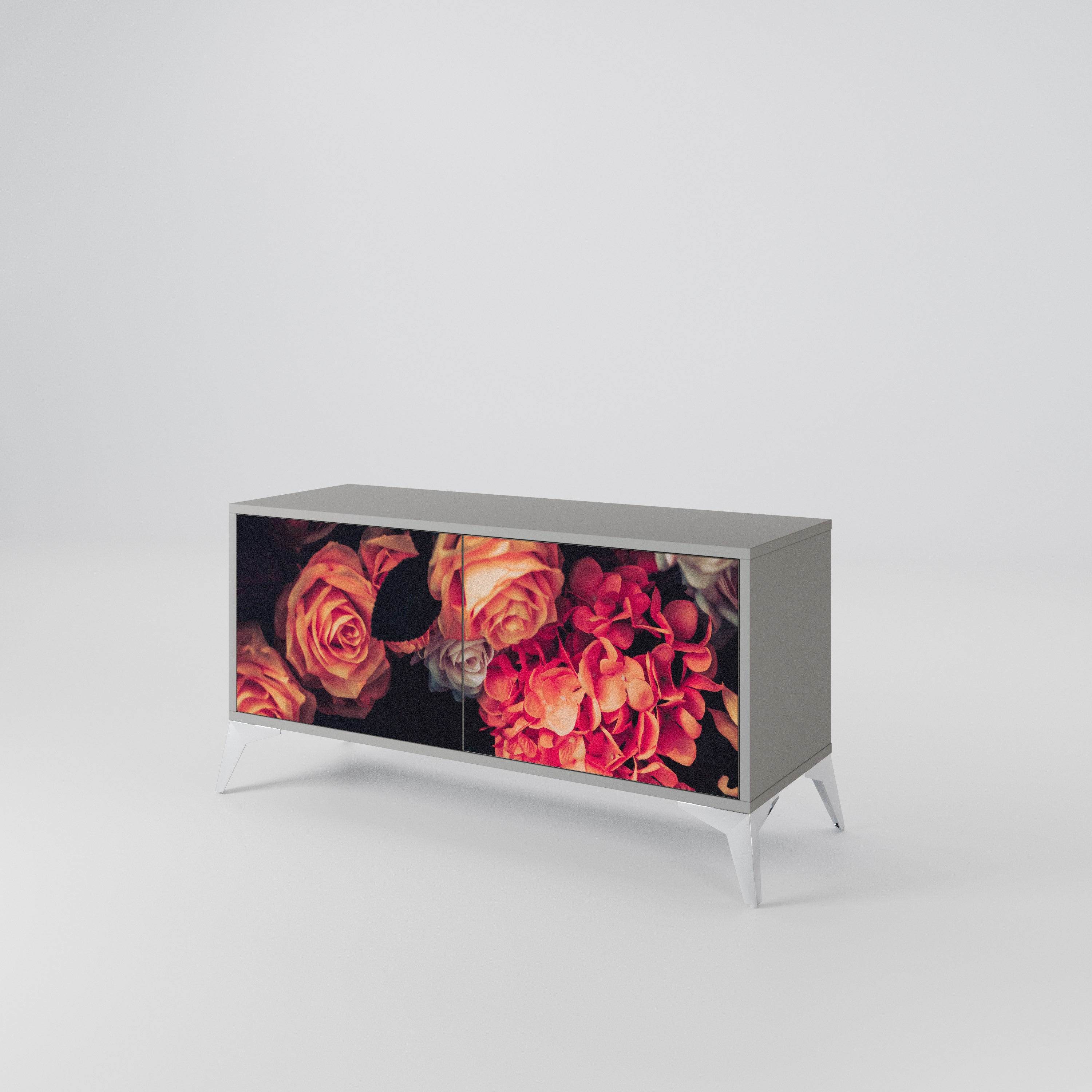 NEVERENDING BLOOM Compact 2-Door TV Cabinet