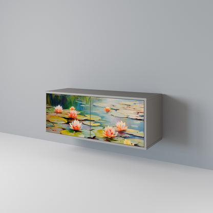 BLOOMING WATERS Compact 2-Door TV Cabinet