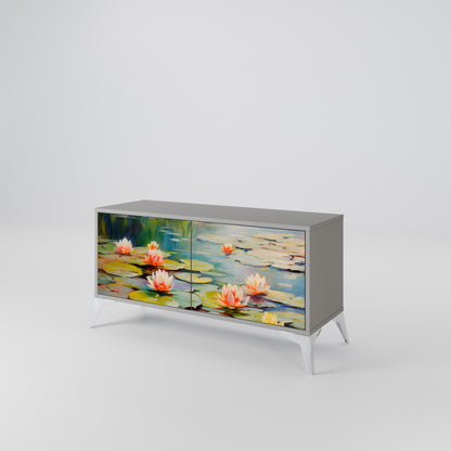 BLOOMING WATERS Compact 2-Door TV Cabinet