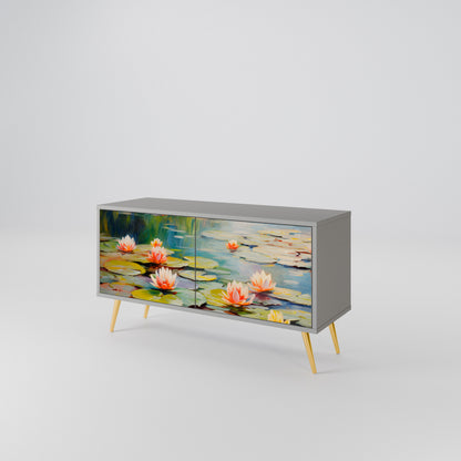 BLOOMING WATERS Compact 2-Door TV Cabinet