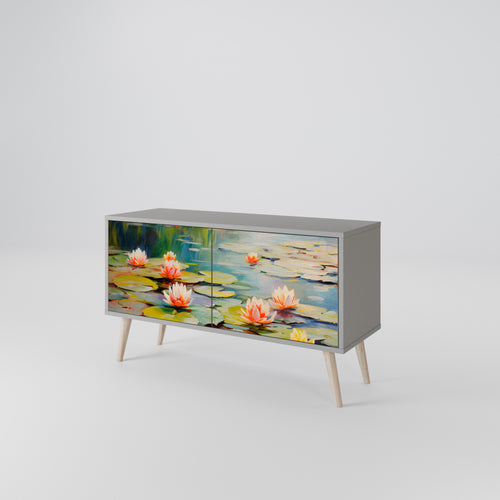 BLOOMING WATERS Compact 2-Door TV Cabinet