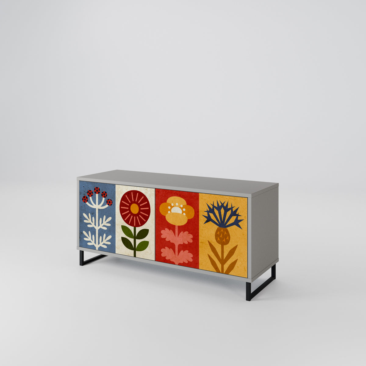 SCANDIC FLOWERET Compact 2-Door TV Cabinet