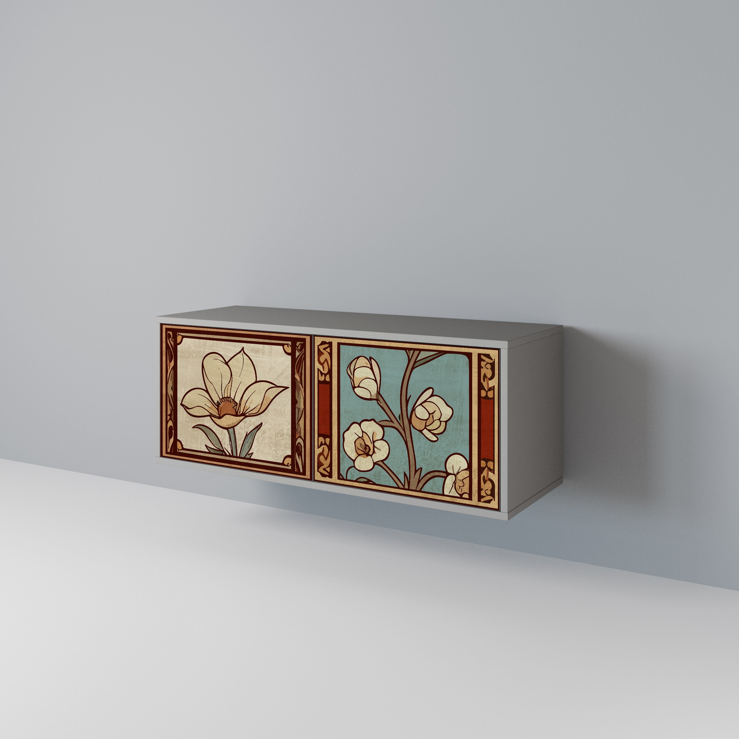 TIMELESS FLORA Compact 2-Door TV Cabinet