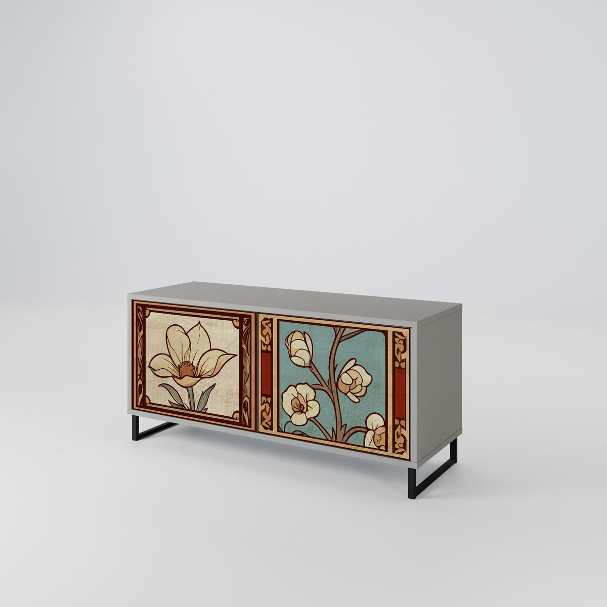 TIMELESS FLORA Compact 2-Door TV Cabinet