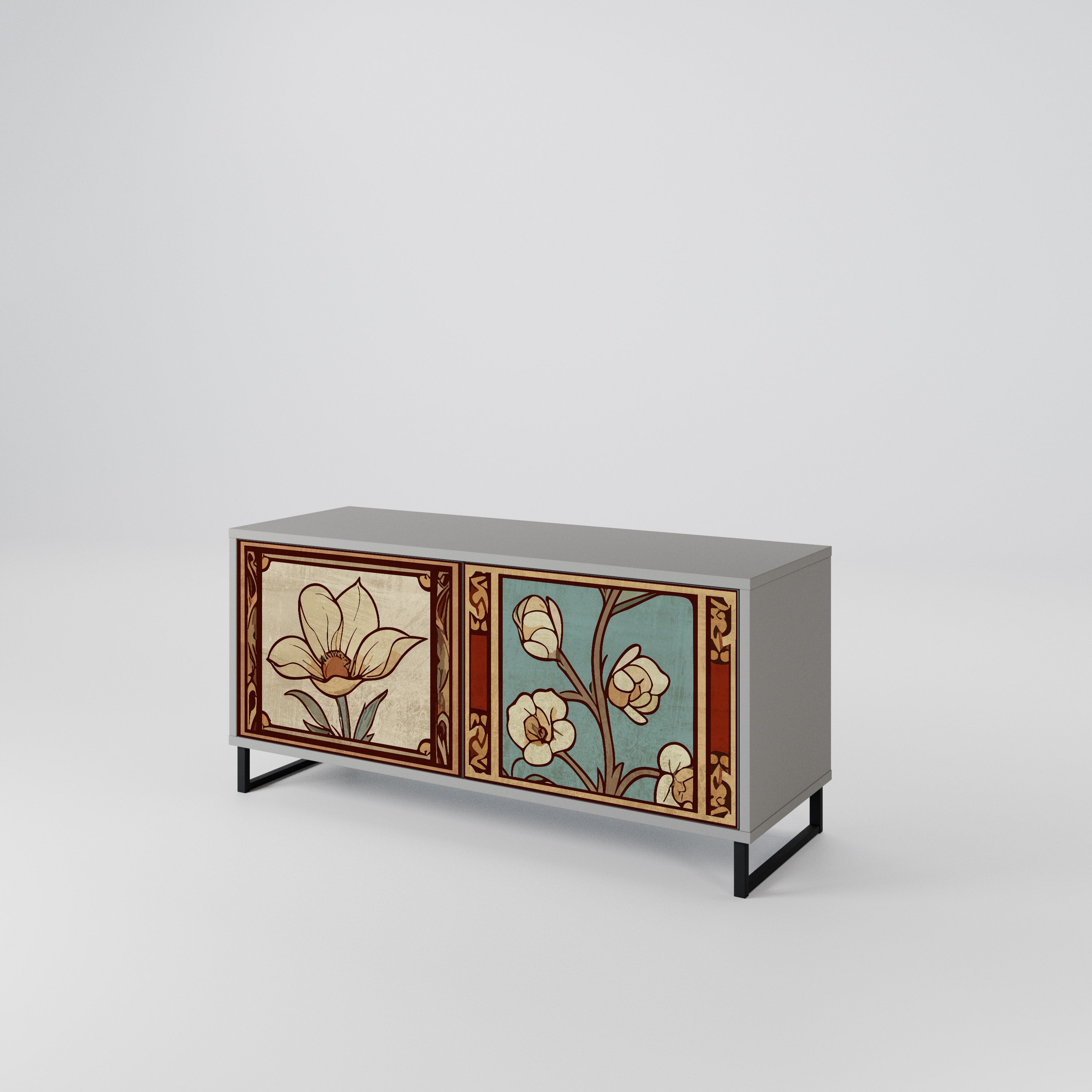 TIMELESS FLORA Compact 2-Door TV Cabinet