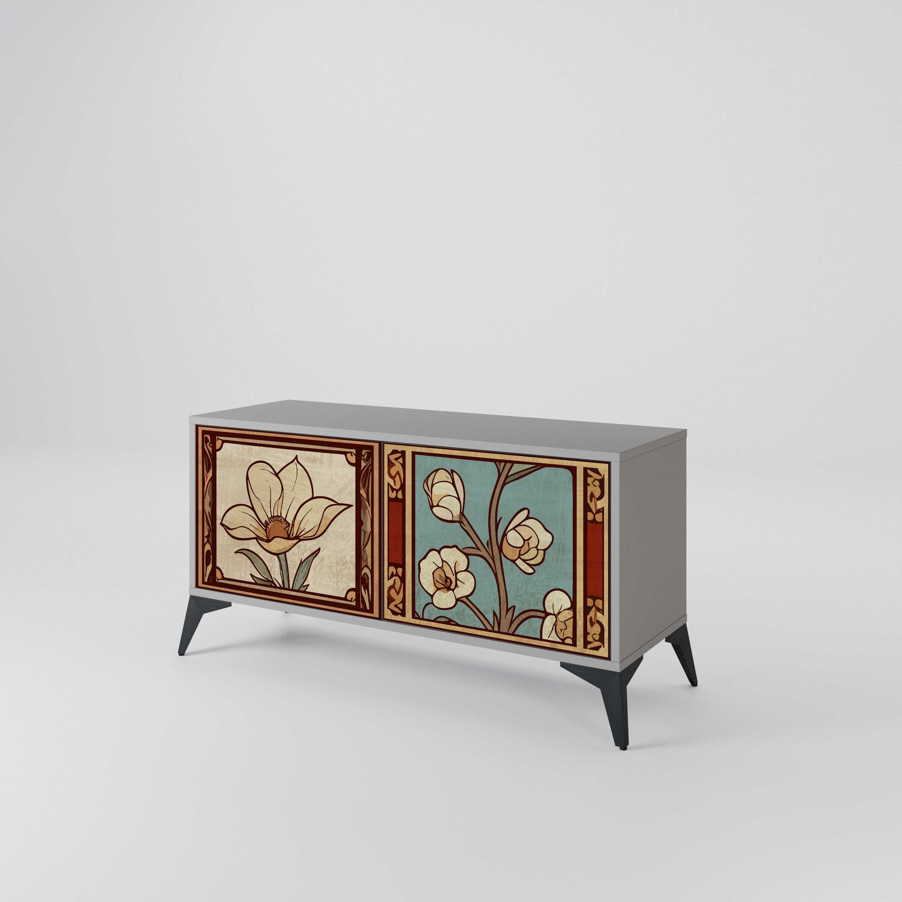 TIMELESS FLORA Compact 2-Door TV Cabinet