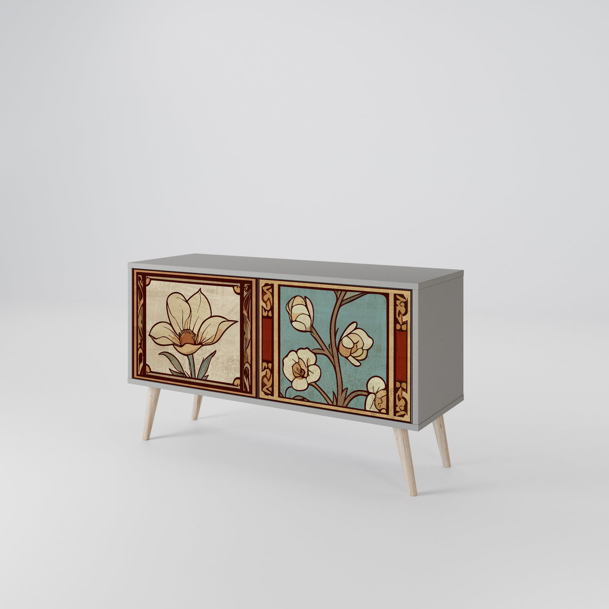 TIMELESS FLORA Compact 2-Door TV Cabinet