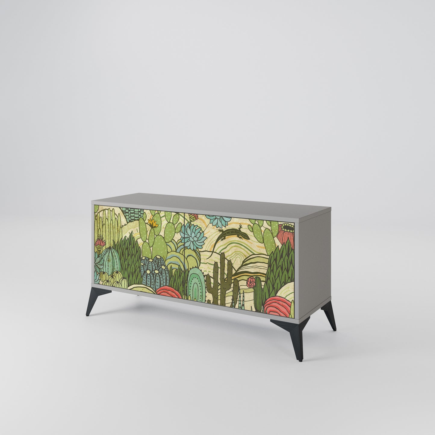 SUCCULENTS KALEIDOSCOPE Compact 2-Door TV Cabinet