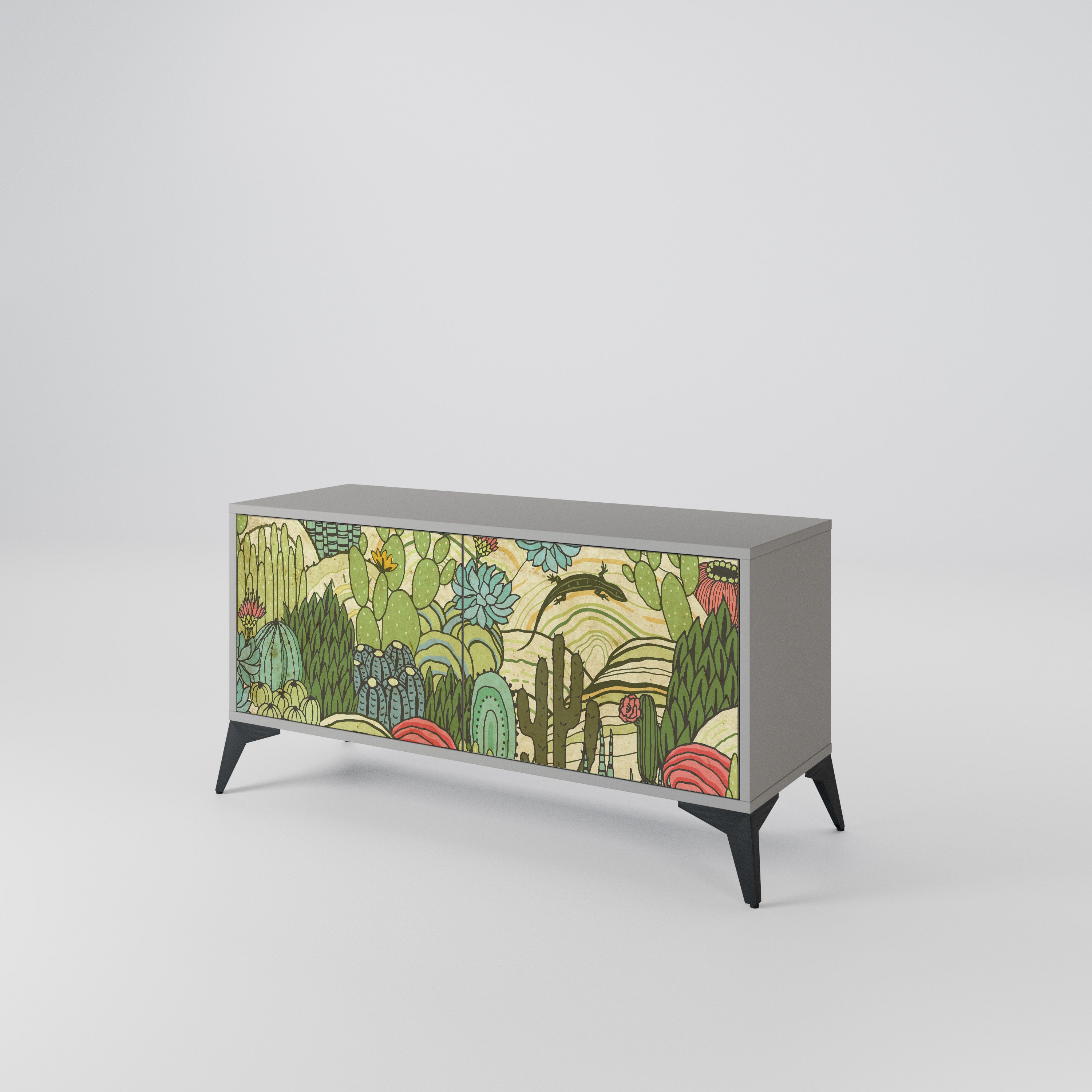 SUCCULENTS KALEIDOSCOPE Compact 2-Door TV Cabinet