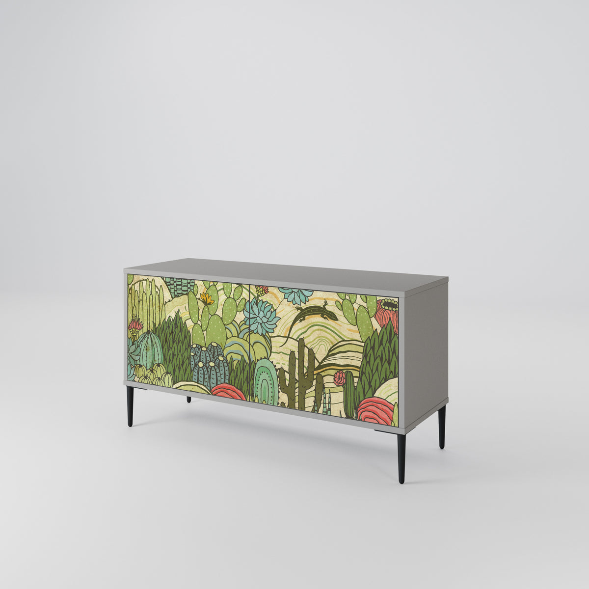 SUCCULENTS KALEIDOSCOPE Compact 2-Door TV Cabinet