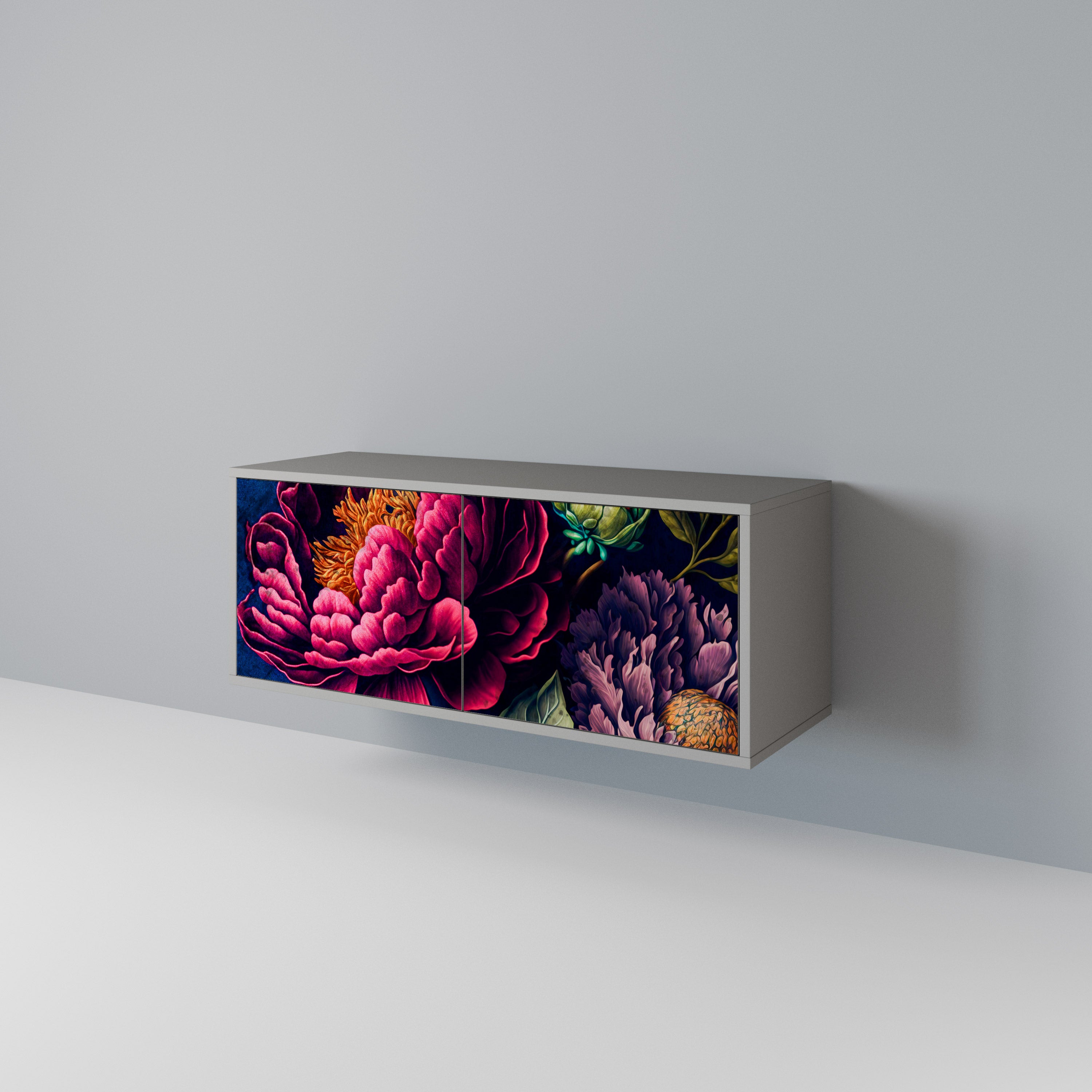 BLOOMING ELEGANCE Compact 2-Door TV Cabinet