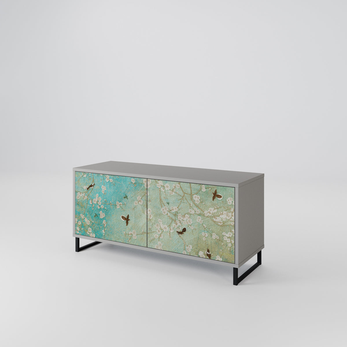 BLOOMING CHARM Compact 2-Door TV Cabinet