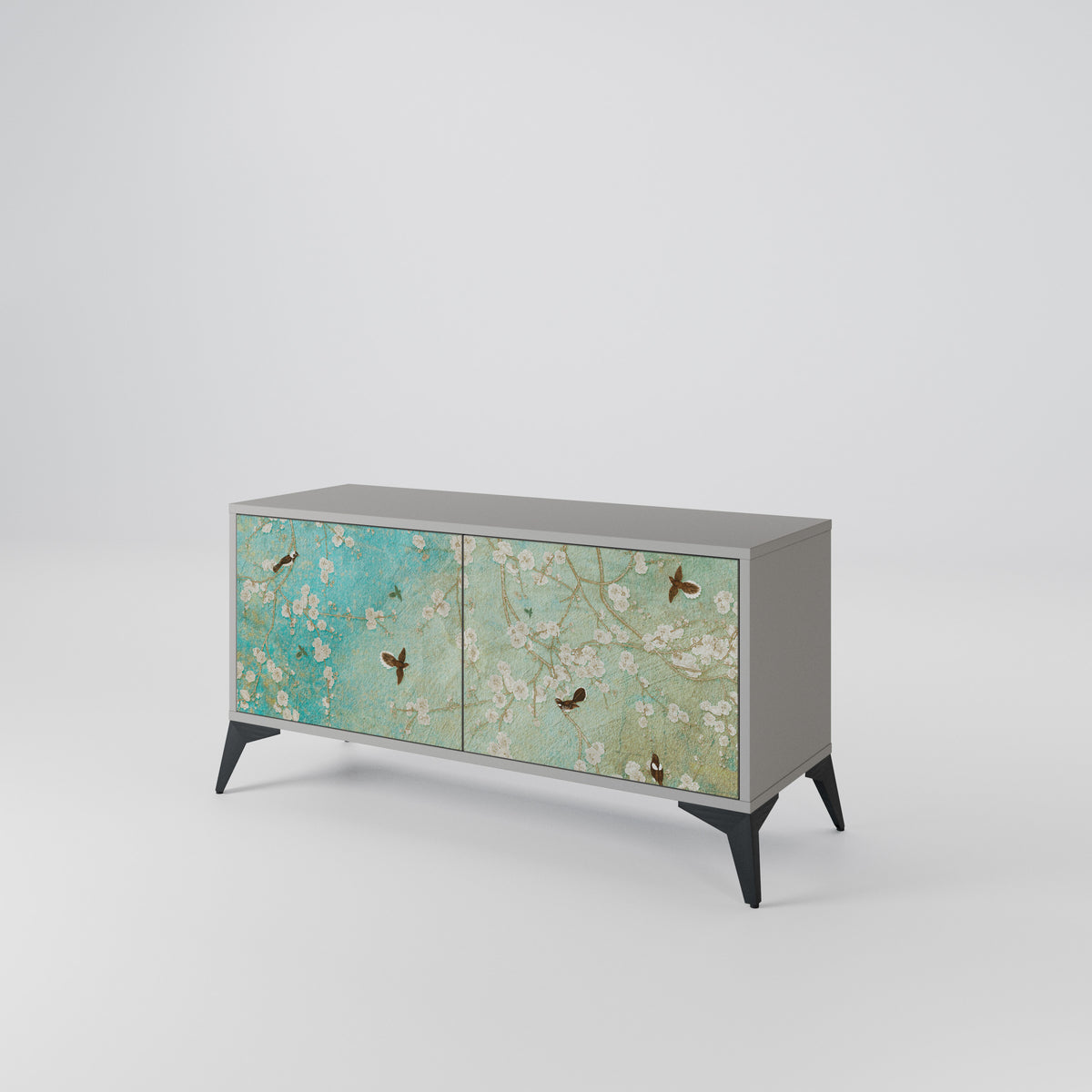 BLOOMING CHARM Compact 2-Door TV Cabinet