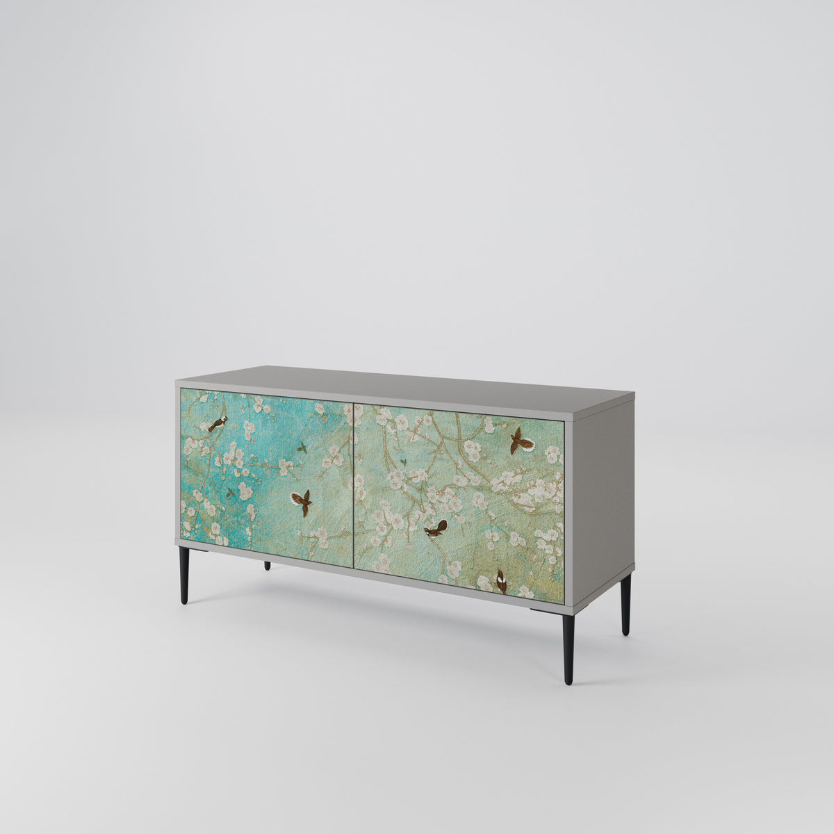 BLOOMING CHARM Compact 2-Door TV Cabinet