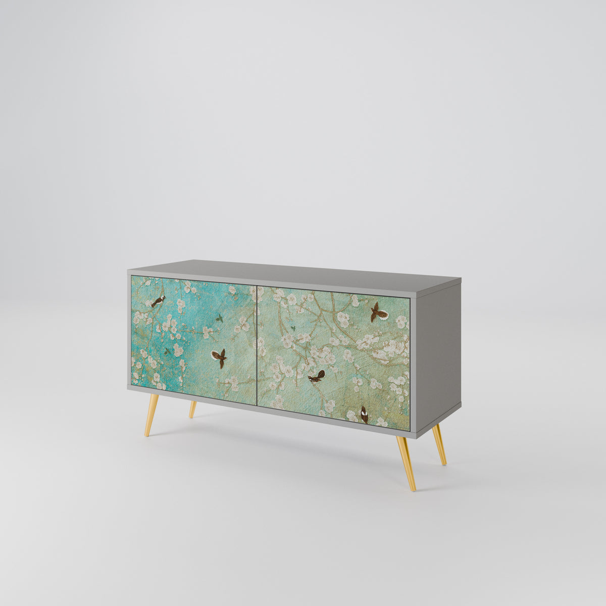 BLOOMING CHARM Compact 2-Door TV Cabinet