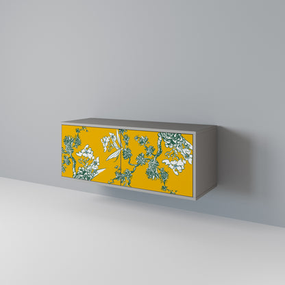 YELLOW CHINOISERIE Compact 2-Door TV Cabinet