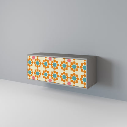 FLORAL DECOR Compact 2-Door TV Cabinet