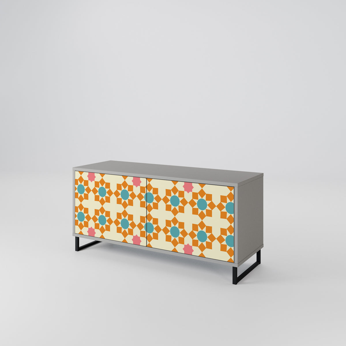 FLORAL DECOR Compact 2-Door TV Cabinet