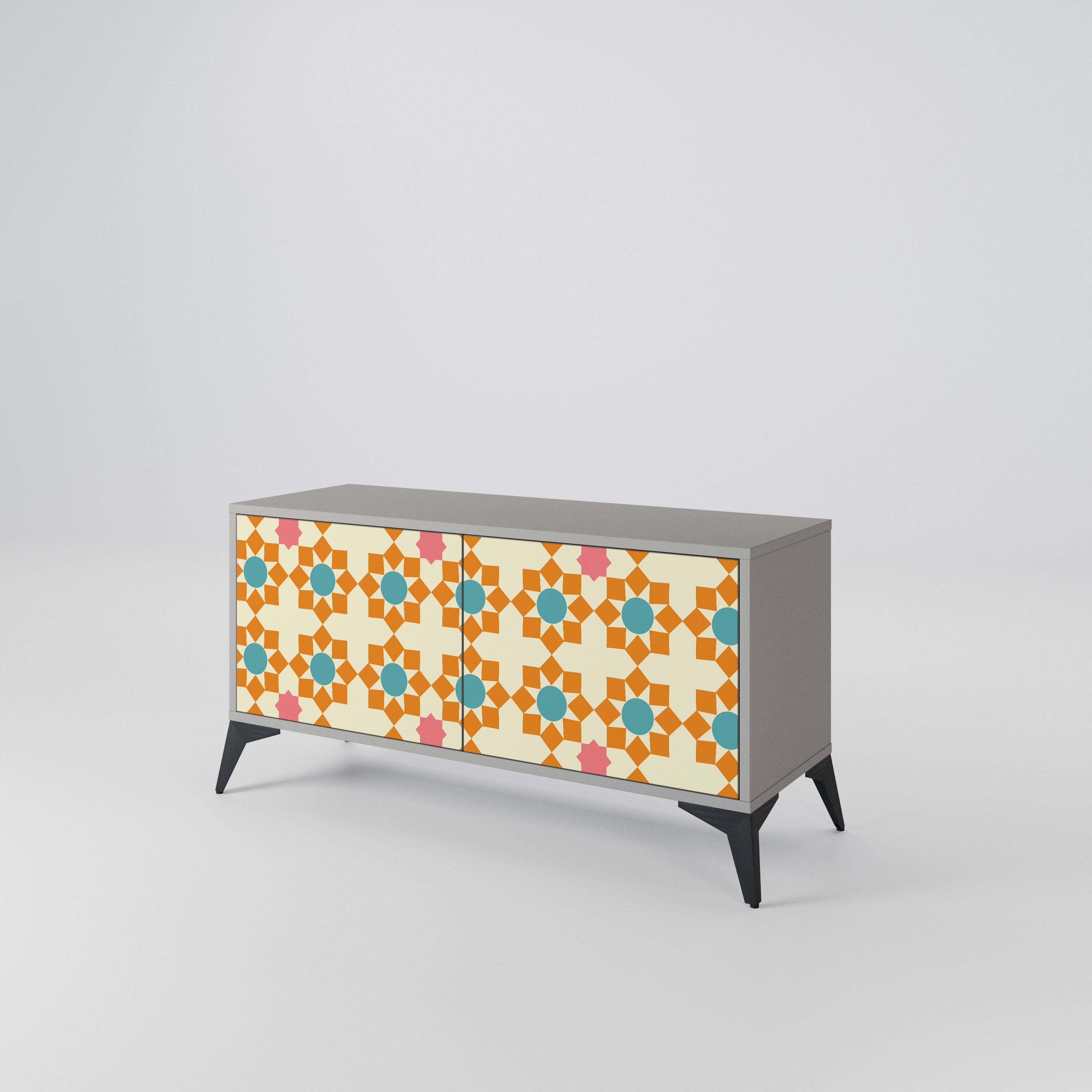 FLORAL DECOR Compact 2-Door TV Cabinet