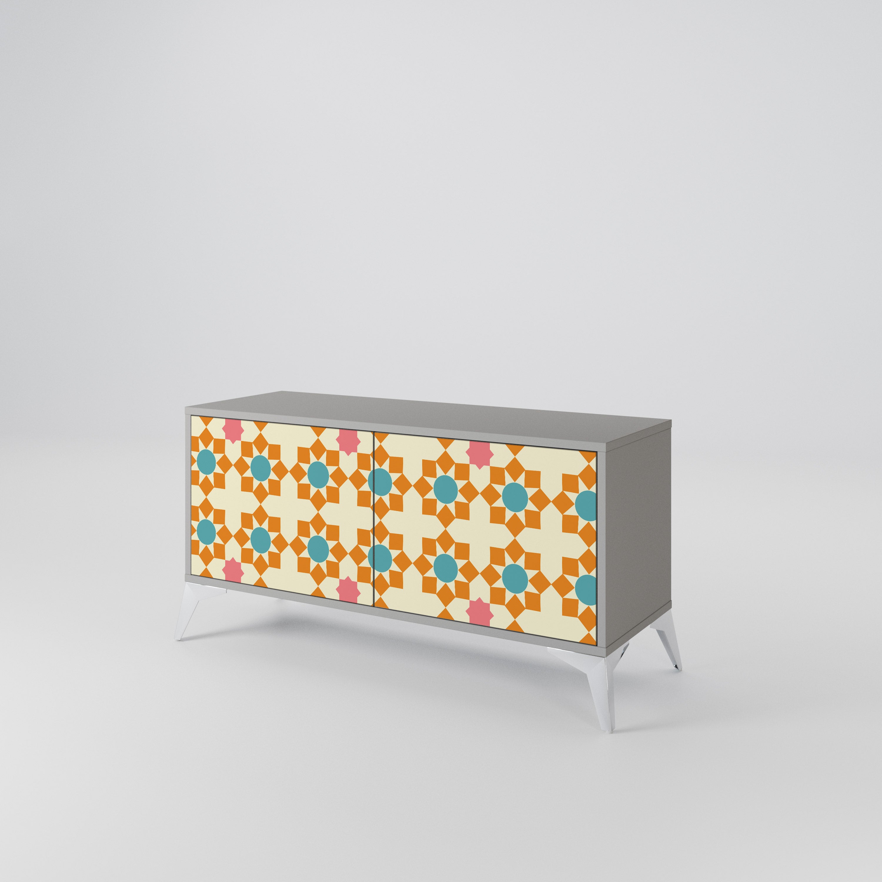 FLORAL DECOR Compact 2-Door TV Cabinet