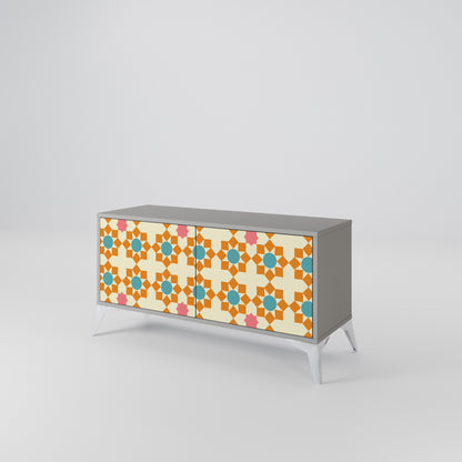 FLORAL DECOR Compact 2-Door TV Cabinet