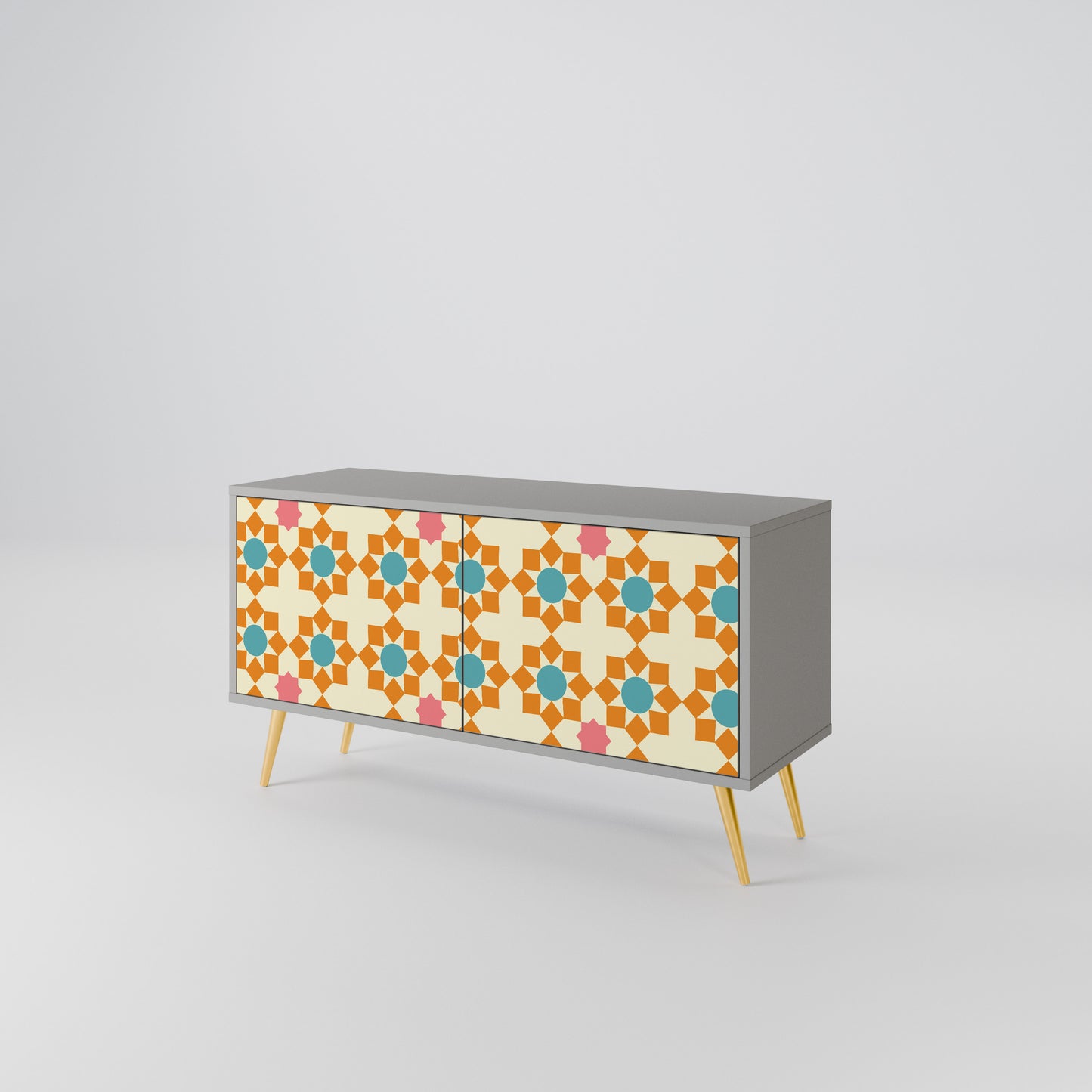 FLORAL DECOR Compact 2-Door TV Cabinet