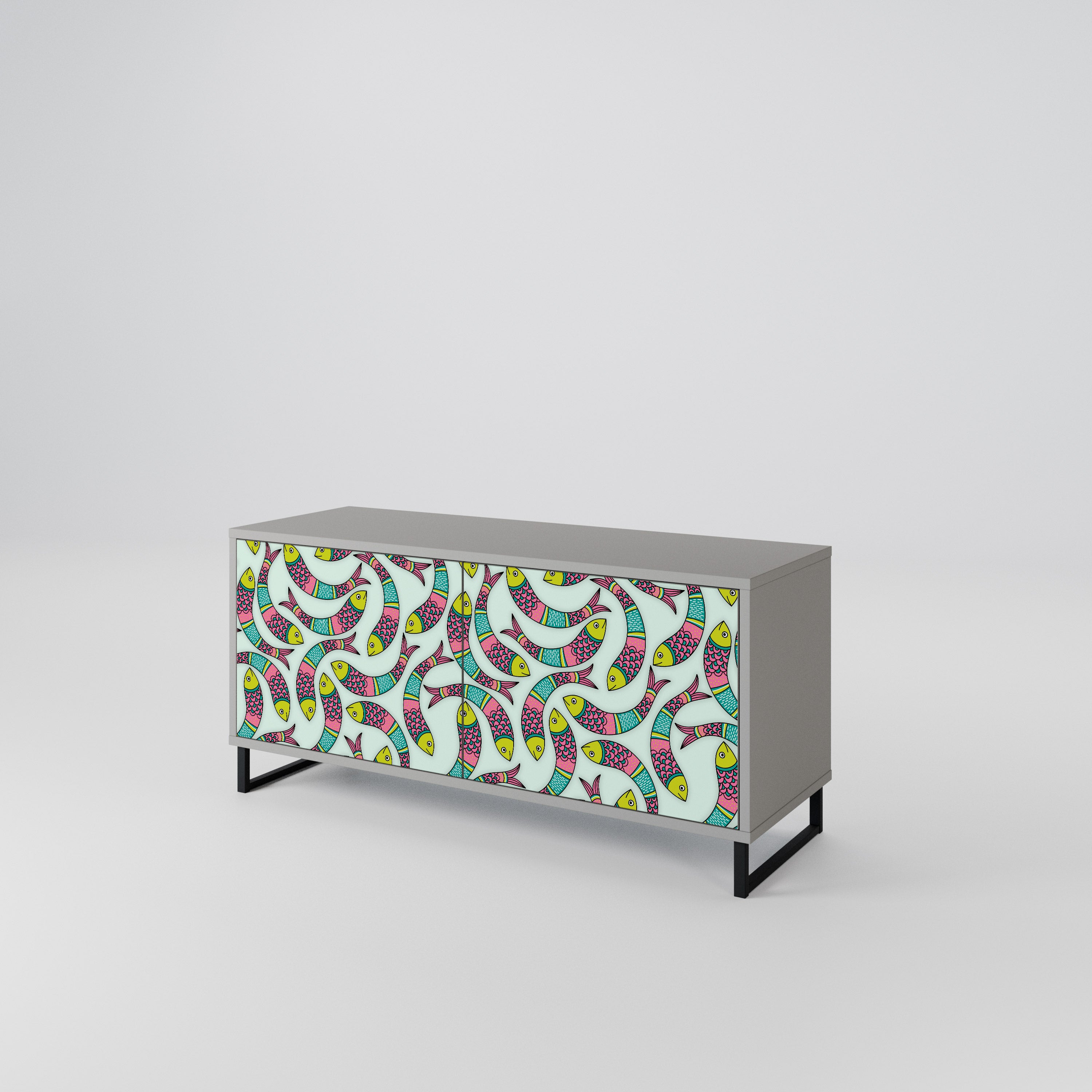 INDIAN FISH Compact 2-Door TV Cabinet