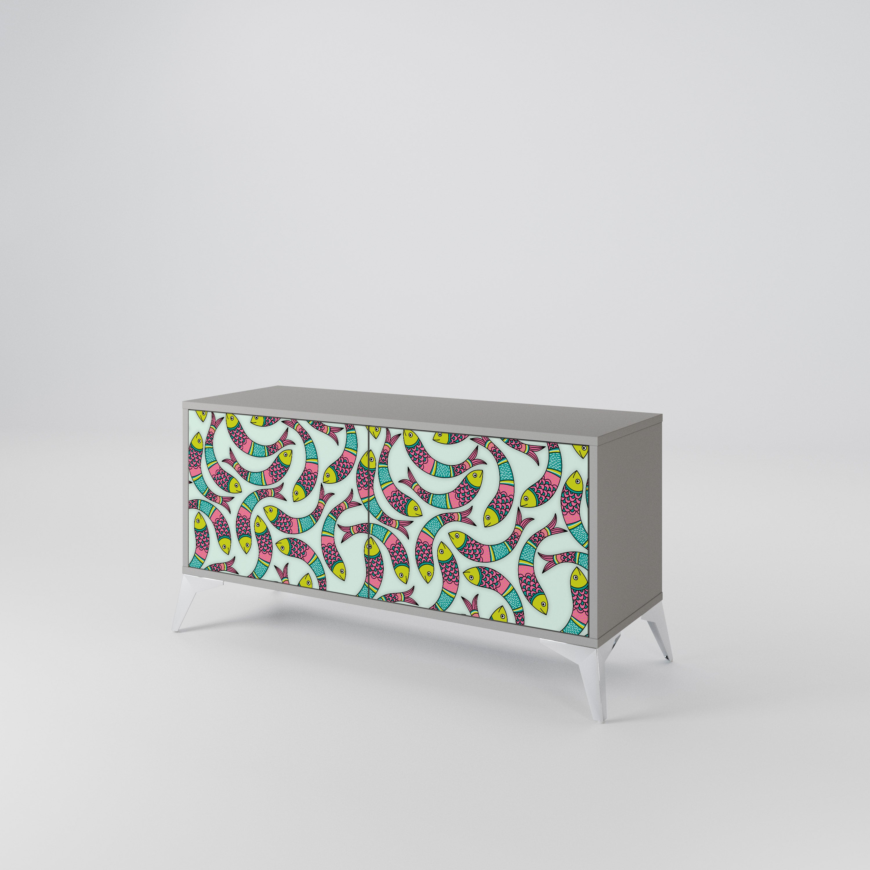 INDIAN FISH Compact 2-Door TV Cabinet