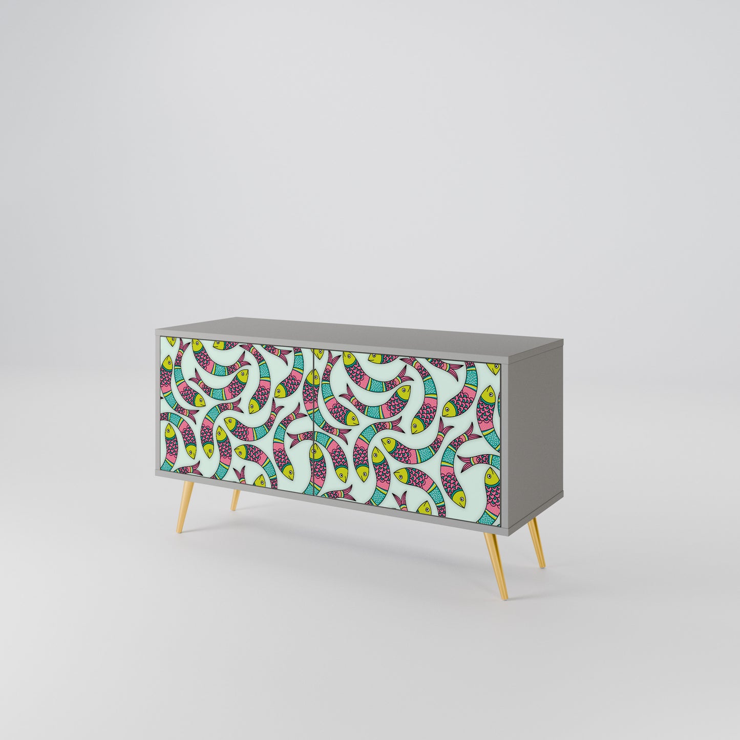 INDIAN FISH Compact 2-Door TV Cabinet