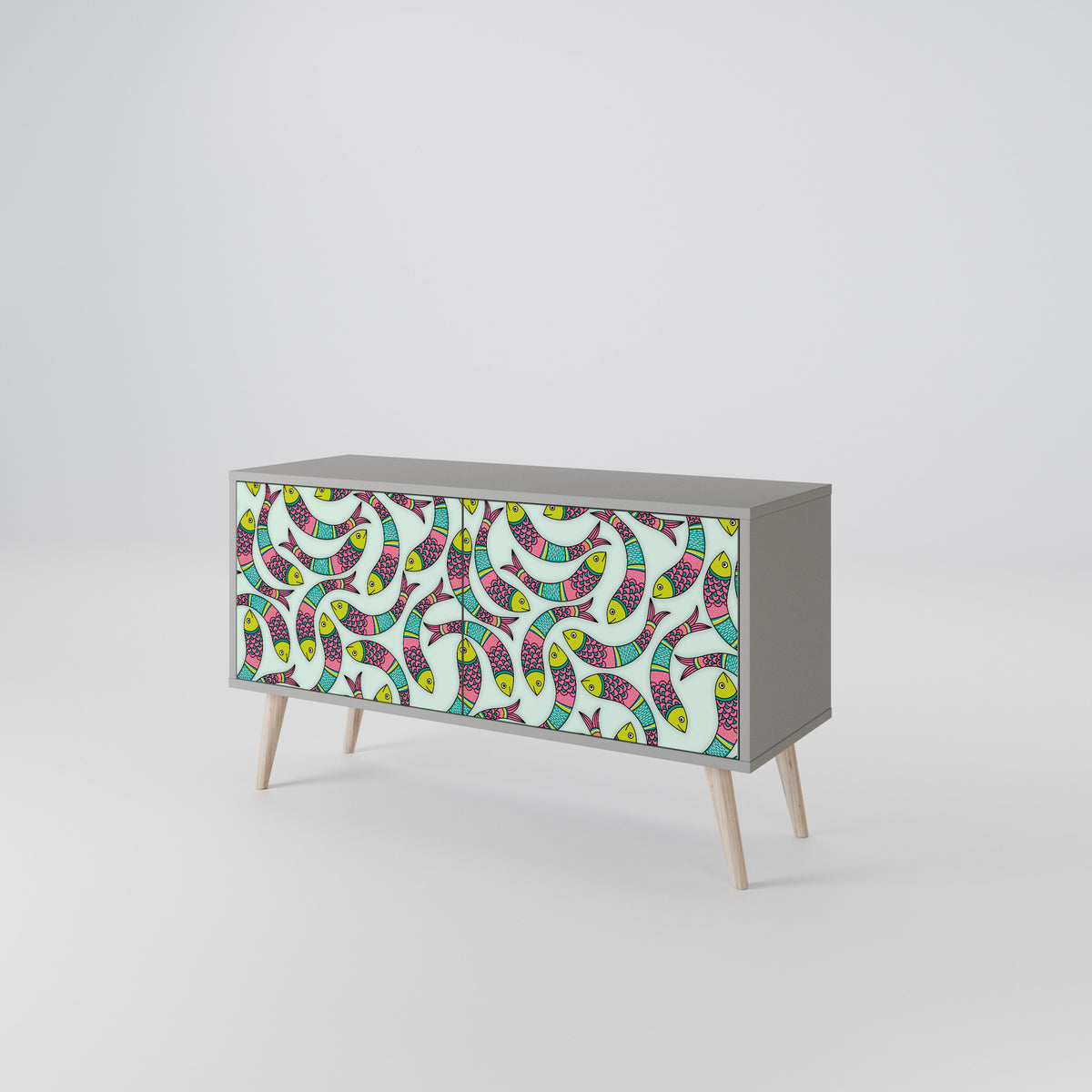 INDIAN FISH Compact 2-Door TV Cabinet