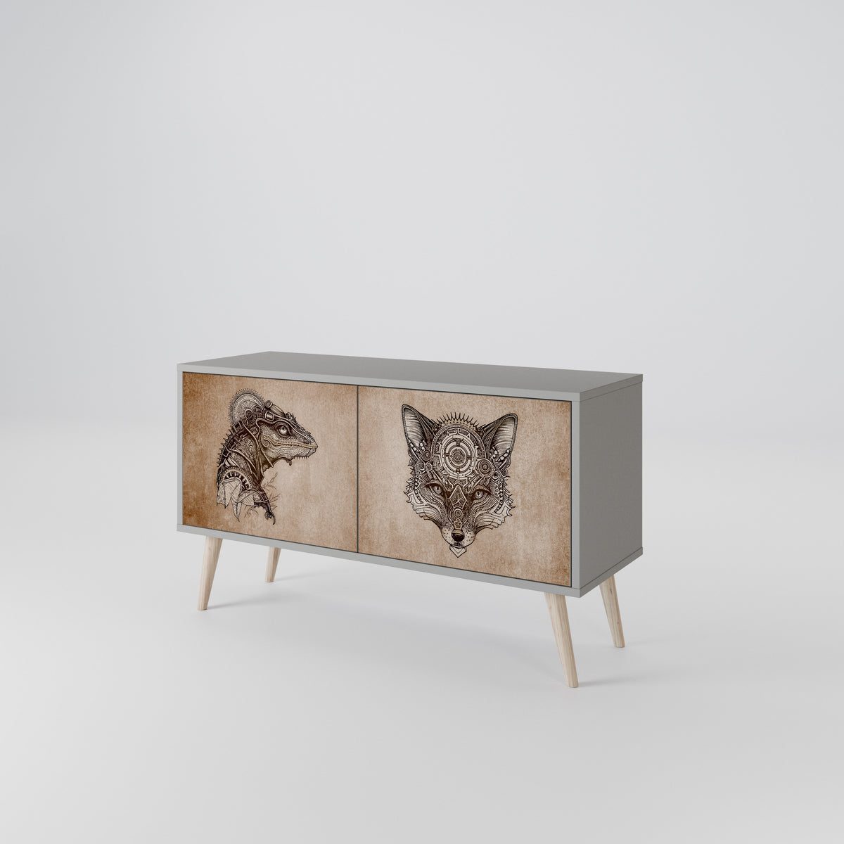 STEAMPUNK CLAN Compact 2-Door TV Cabinet