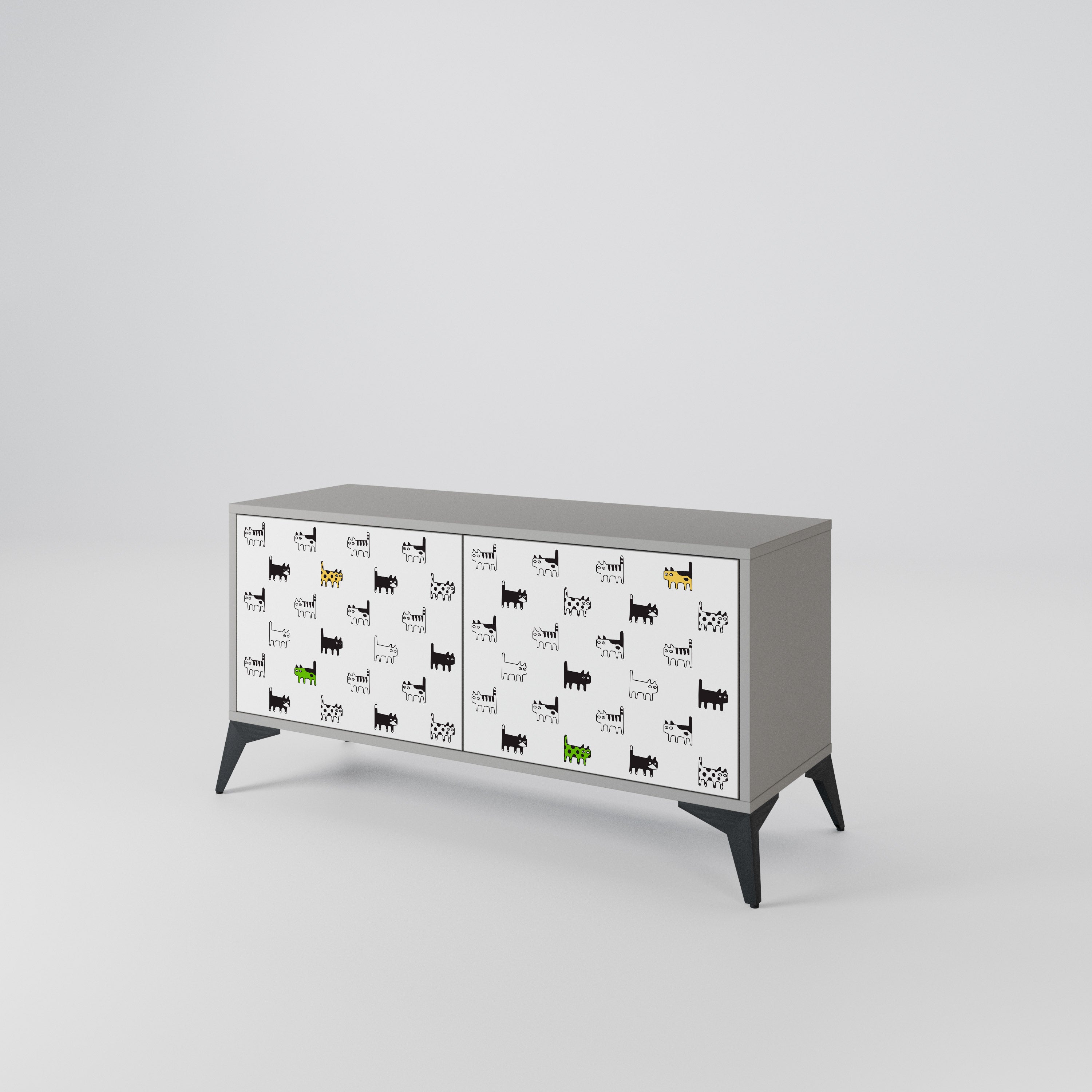 CATS COMPILATION Compact 2-Door TV Cabinet