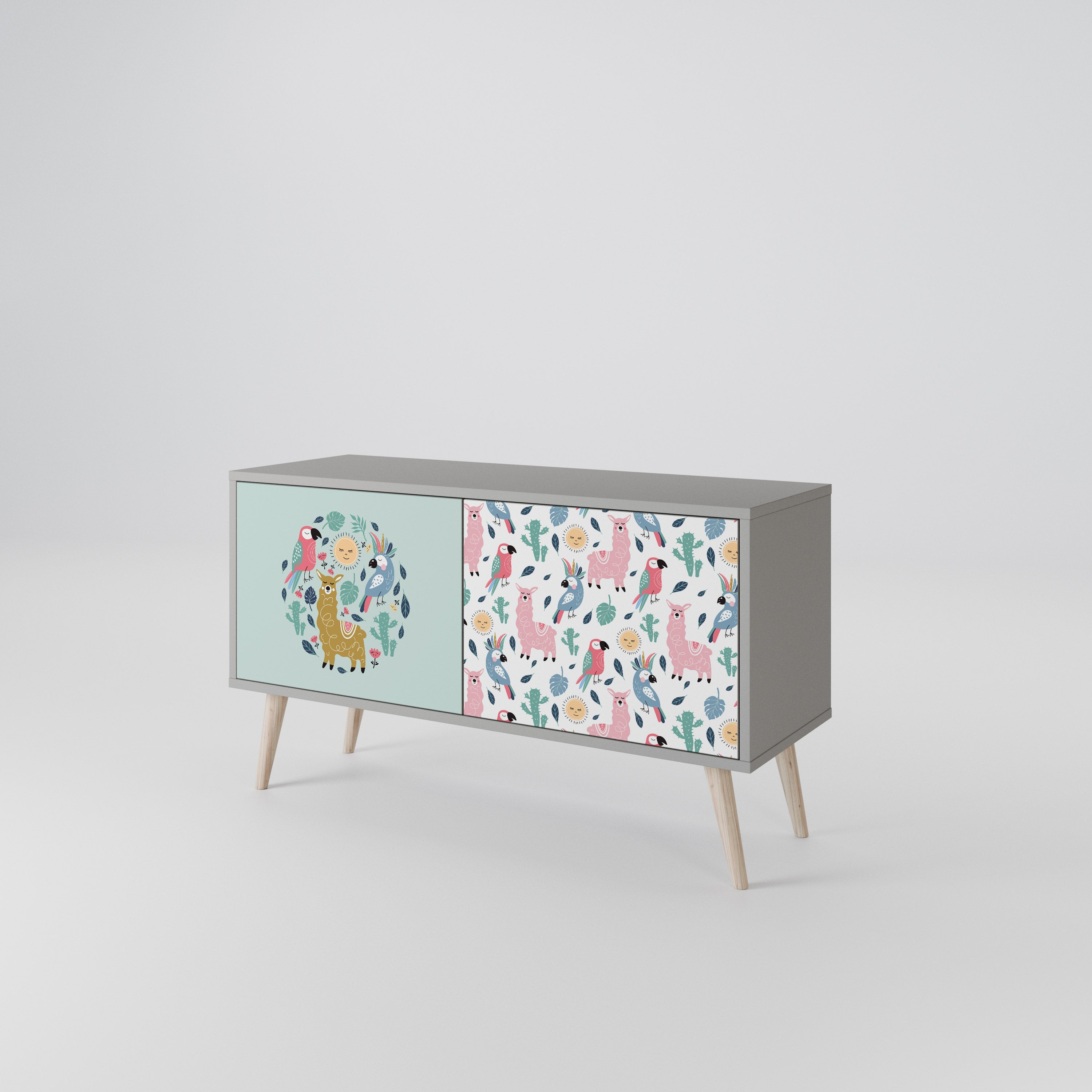 COLORFUL ALPACAS Compact 2-Door TV Cabinet