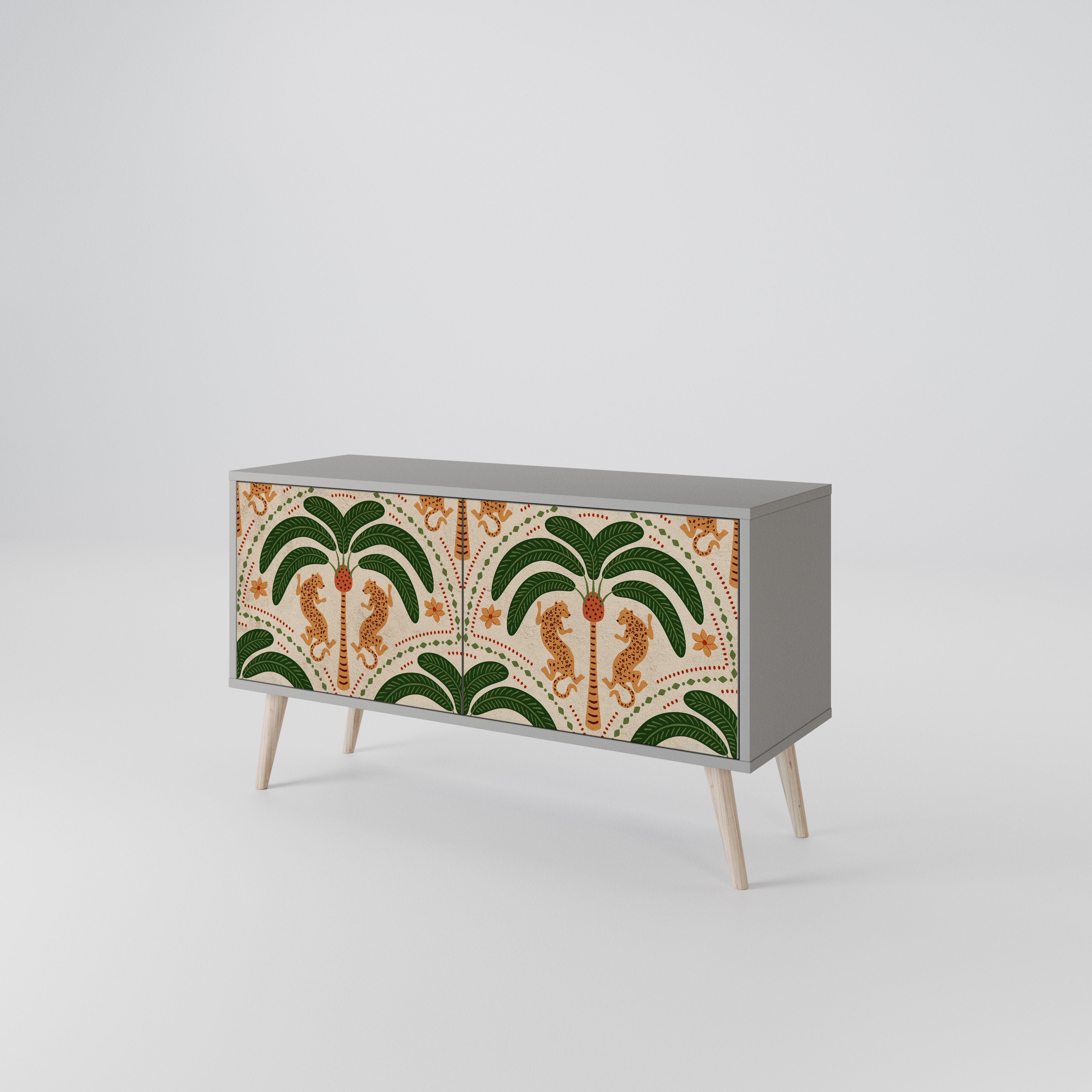 DANCING PREDATORS Compact 2-Door TV Cabinet