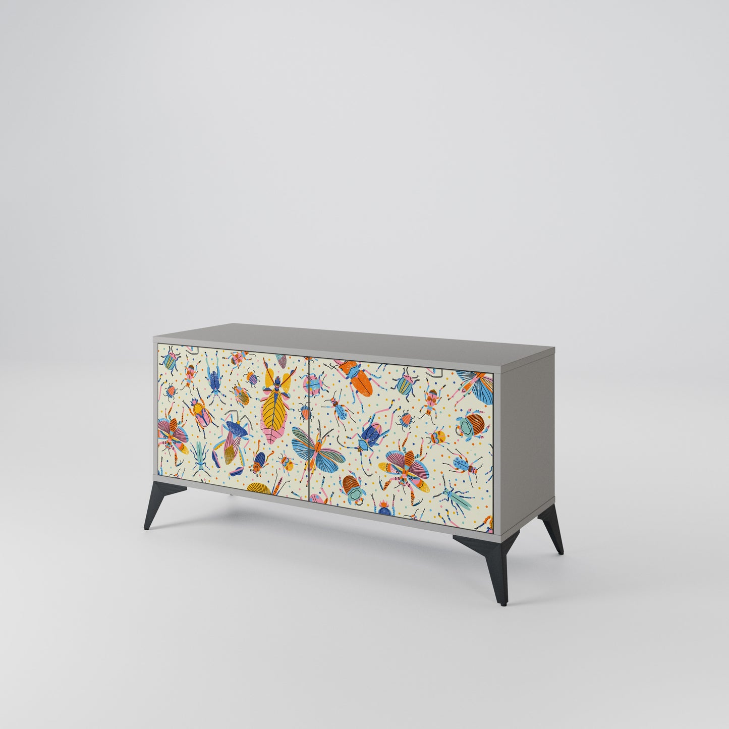 COLORFUL INSECTS Compact 2-Door TV Cabinet