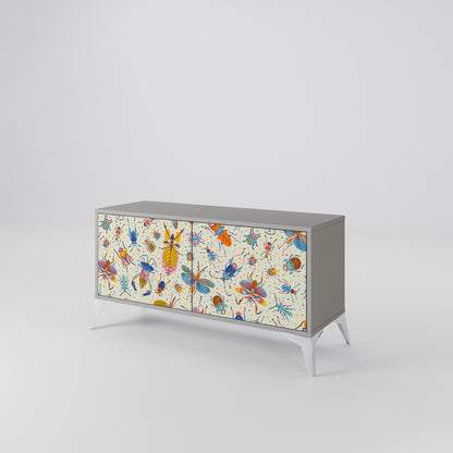 COLORFUL INSECTS Compact 2-Door TV Cabinet