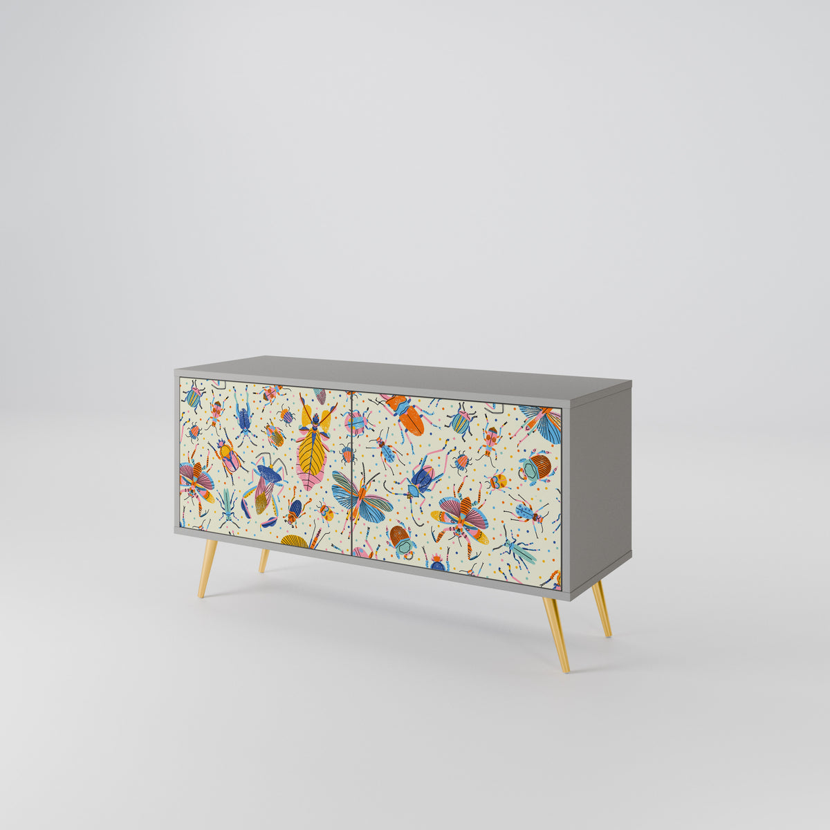 COLORFUL INSECTS Compact 2-Door TV Cabinet