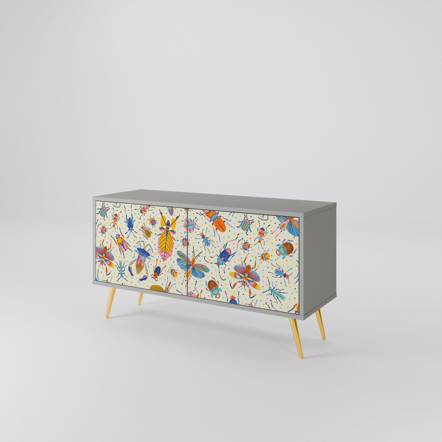 COLORFUL INSECTS Compact 2-Door TV Cabinet