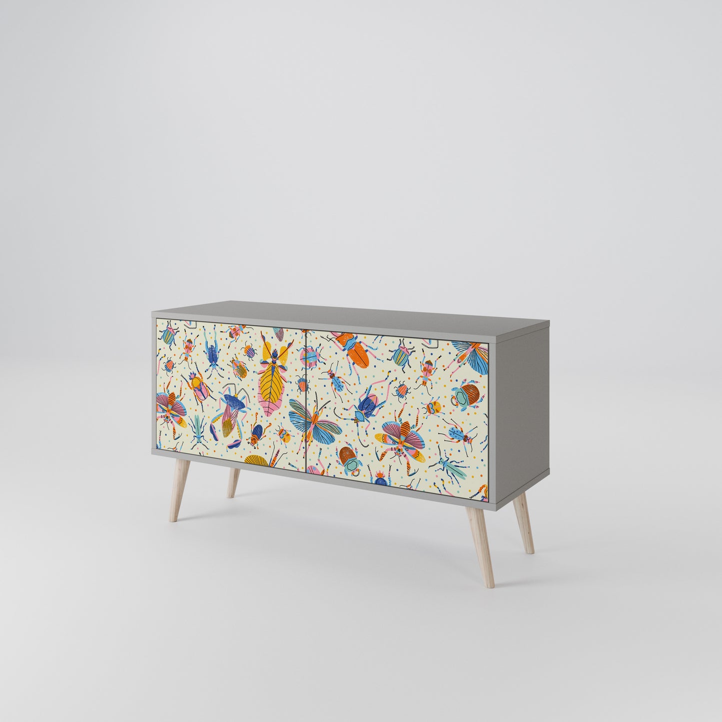 COLORFUL INSECTS Compact 2-Door TV Cabinet