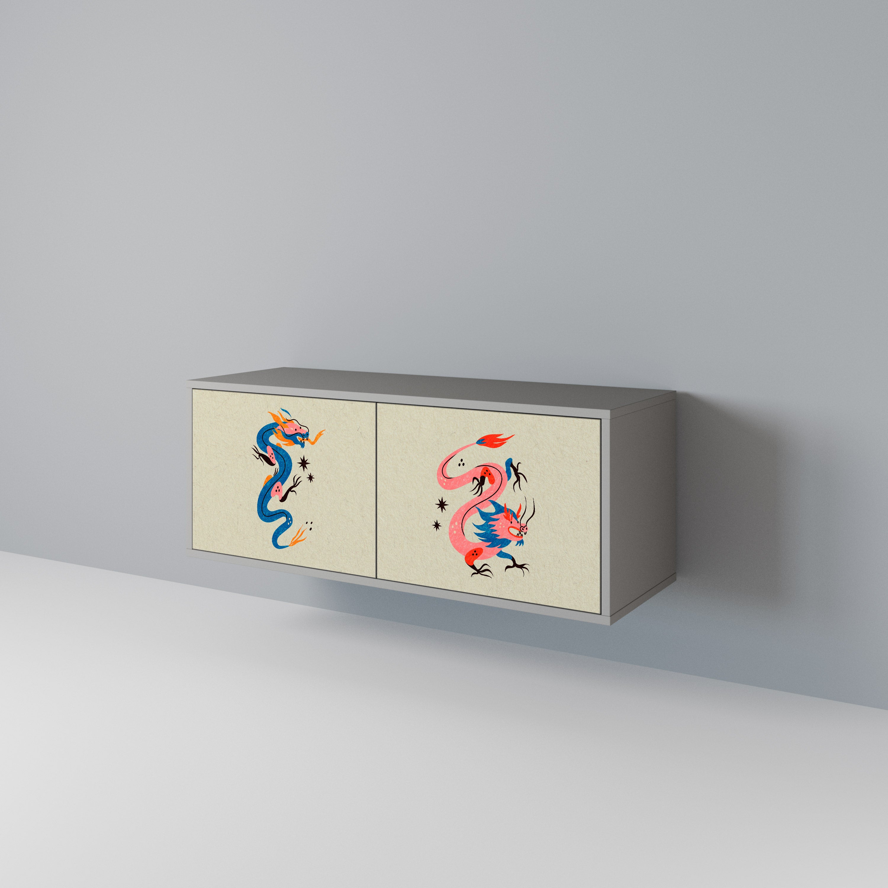 MYTHOLOGICAL CREATURES Compact 2-Door TV Cabinet