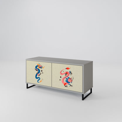 MYTHOLOGICAL CREATURES Compact 2-Door TV Cabinet